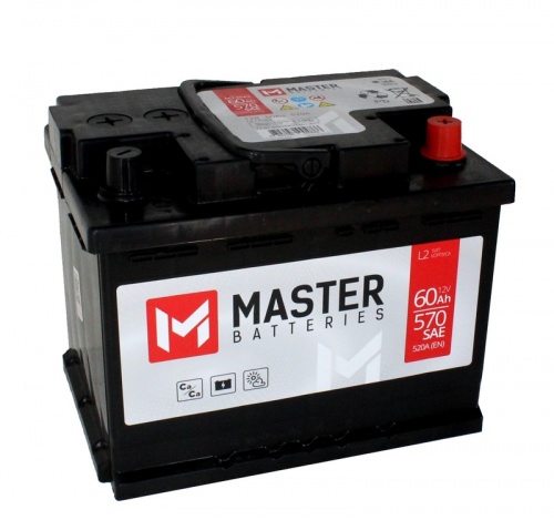 АКБ 6СТ-60о/п MASTER BATTERIES (520A)